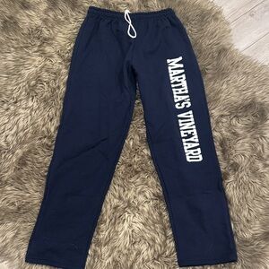 Navy Sweatpants with White Martha's Vineyard Print